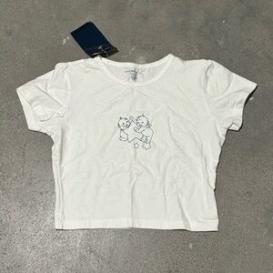 white cherub graphic crop top